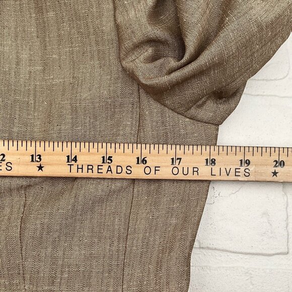 Kasper Blazer Women 4P Tan White Shimmer Woven Fitted Classic‎ Career Notch VTG - Picture 7 of 12